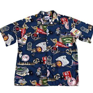 Reyn Spooner Hawaiian Shirt Size XL New York Yankees MLB Vintage